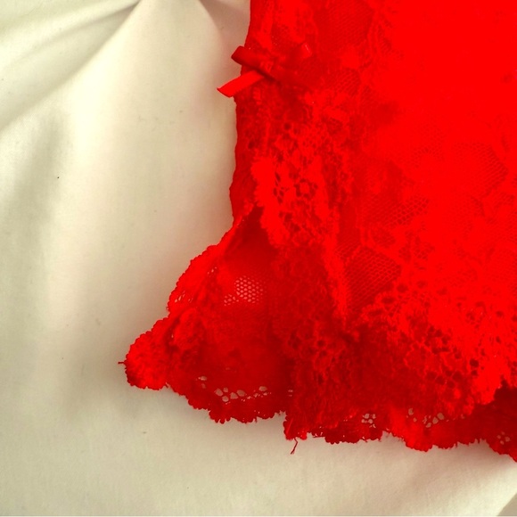 Victoria’s Secret Lace Chemise Slip Adjust Straps Stretch Red Women’s Large EUC - Picture 4 of 9